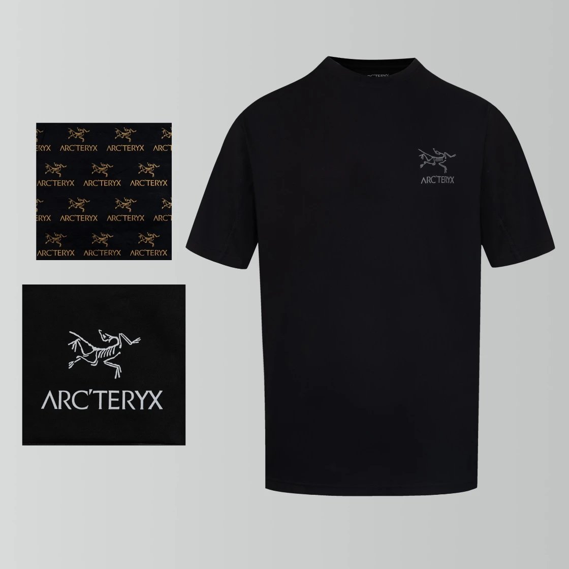 Arc'teryx T-shirt Round Bird Pattern Print on the Back logo round Neck Short Sleeve25ss New Pure Cotton Unisex Style T T-shirt OS Loose Fit Base Shirt Half Sleeve T-Shirt Top Half Sleeve