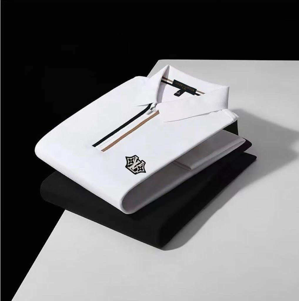 Louis Vuitton LV T-shirt Chest Letter Embroidery logoPOLO Shirt Lapel Short Sleeve25ss New Unisex Summer Short Sleeve OS Loose T Business Half Sleeve Shirt Plus Size T-Shirt