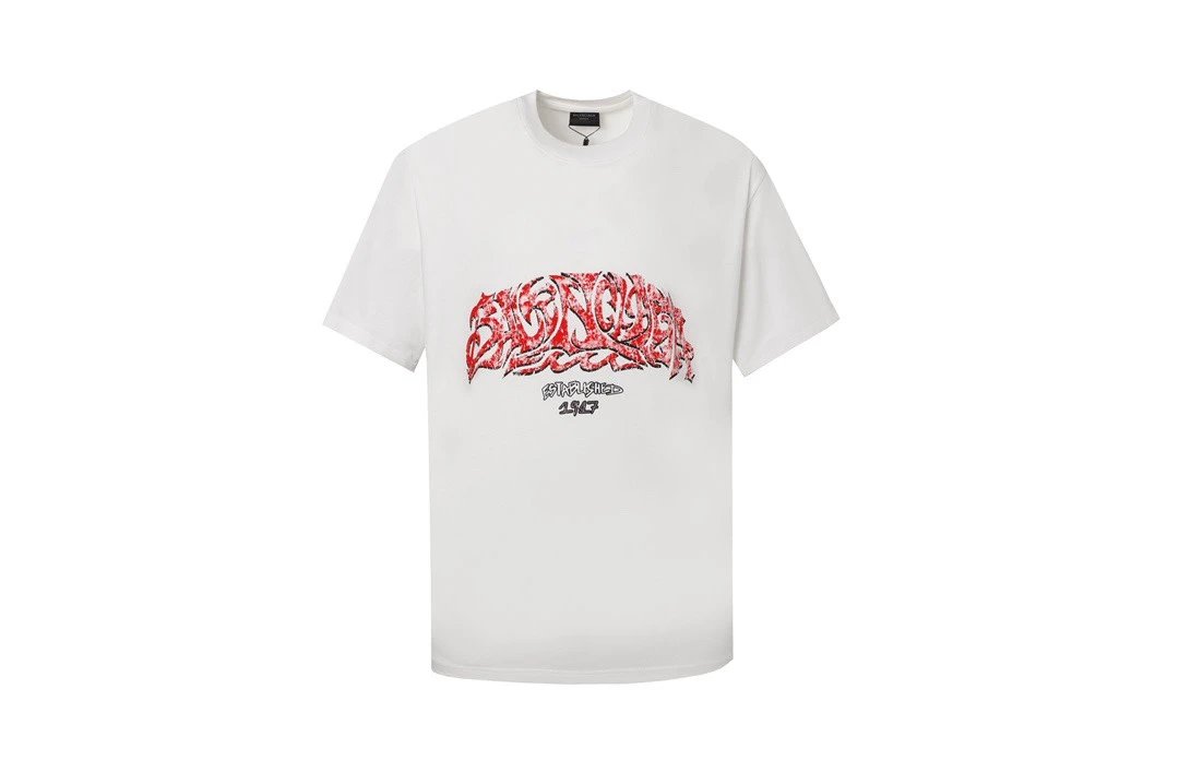 Balenciaga T-shirt Inkjet Graffiti Printing logo Round neck short-sleeve pure cotton T Unisex T-Shirt OS Loose Fit Base Shirt Summer New Casual Simple T-Shirt