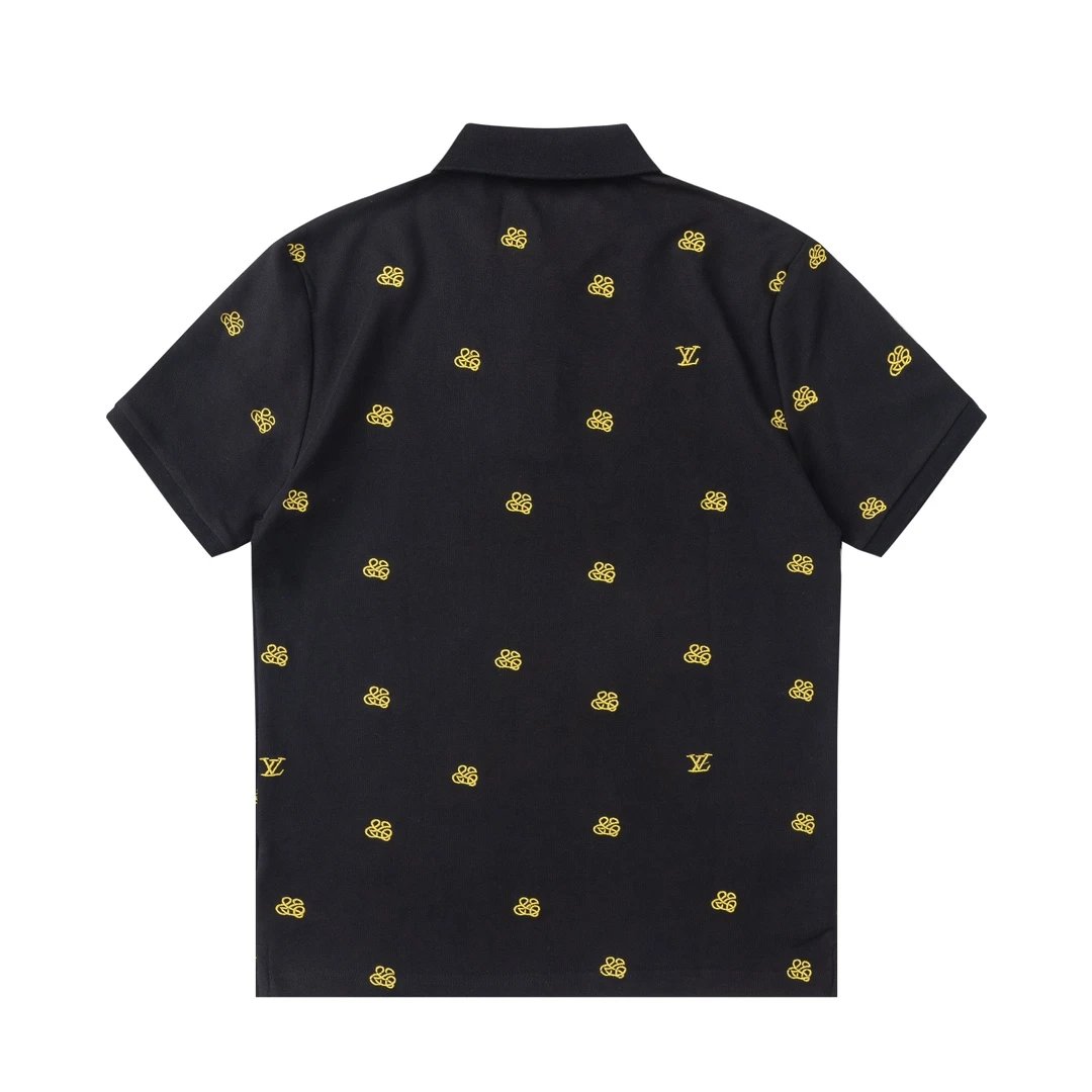 Louis Vuitton LV T-shirt High-density Gold Embroidery Small logoPOLO Short Sleeve Turn-down Collar Shirt Unisex Summer Solid Color Loose Fit T Business Commuter Short Sleeve Shirt Plus Size