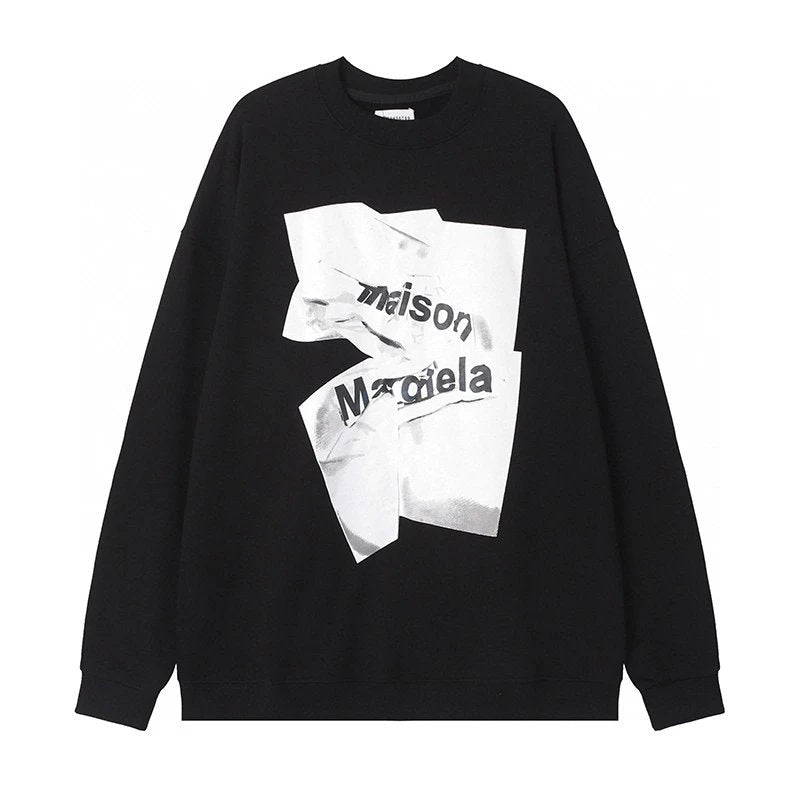 Maison Margiela Hoodie Top Version Counter Same Style Crew Neck Pullover Sweatshirt Pullover Men and Women Same Style Autumn and Winter Leisure