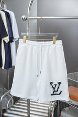 Louis Vuitton LV Shorts Front Letter Petal Pattern Patch logo Five-point Shorts25ss New Drawstring Casual Pants for Men and Women, Summer Style5Two-in-One Casual Sweatpants Pure Cotton Joggers