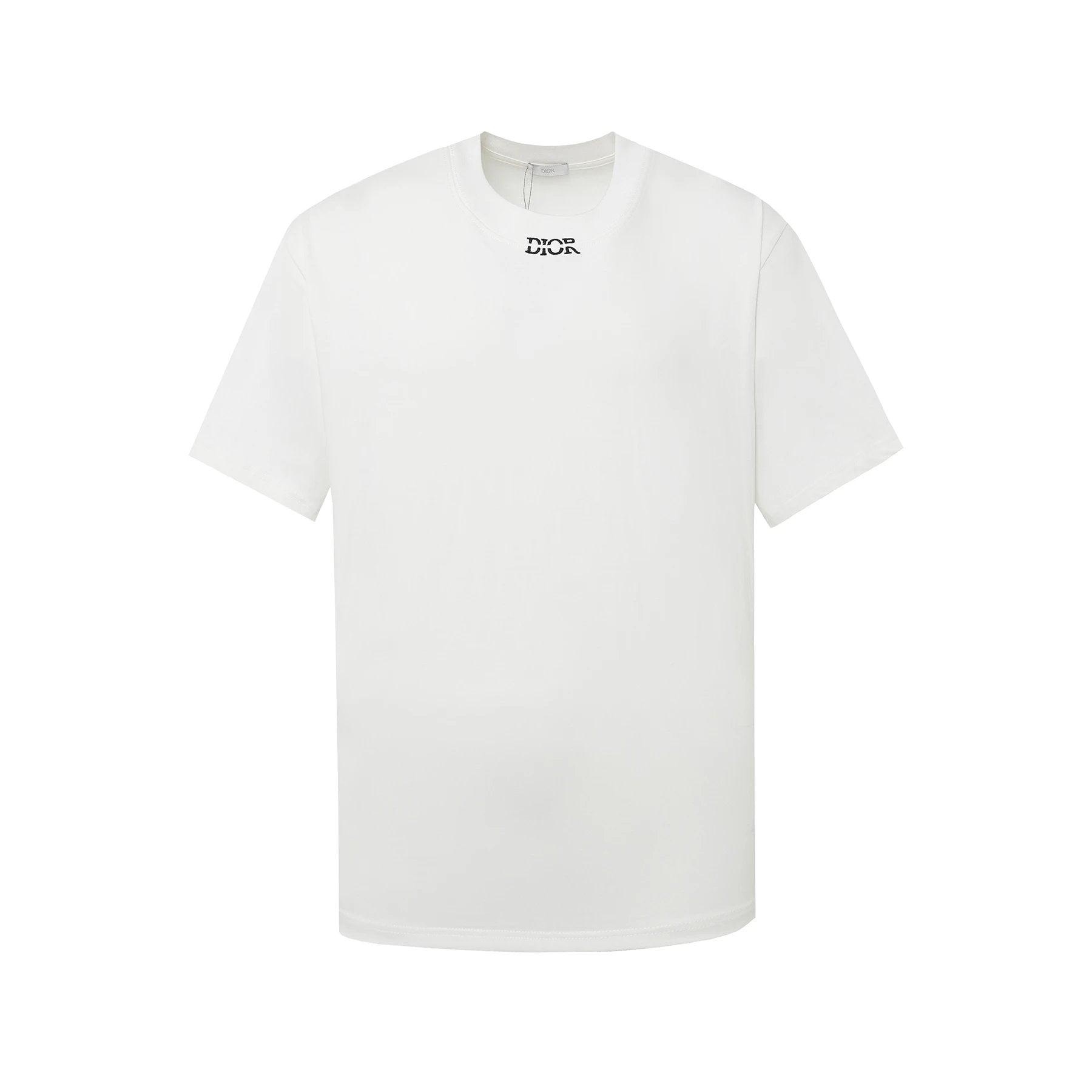 Dior T-shirt Ribbed Collar with Embroidery logo round Neck Short Sleeve25ss New Pure Cotton Unisex Style T T-shirt OS Loose Fit Base Shirt Half Sleeve T-Shirt Top Half Sleeve