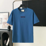 Gucci T-shirt Chest Letter Embroidery logo round Neck Short Sleeve25ss New Pure Cotton Unisex Style T T-shirt OS Loose Fit Base Shirt Half Sleeve T-Shirt Top Half Sleeve