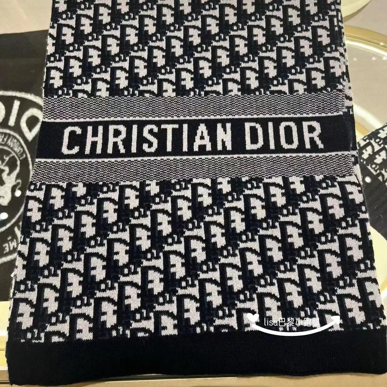 Dior Scarf New Scarf Double-Sided Presbyopic Cashmere Wool Mulberry Silk Shawl Kerchief Scarf