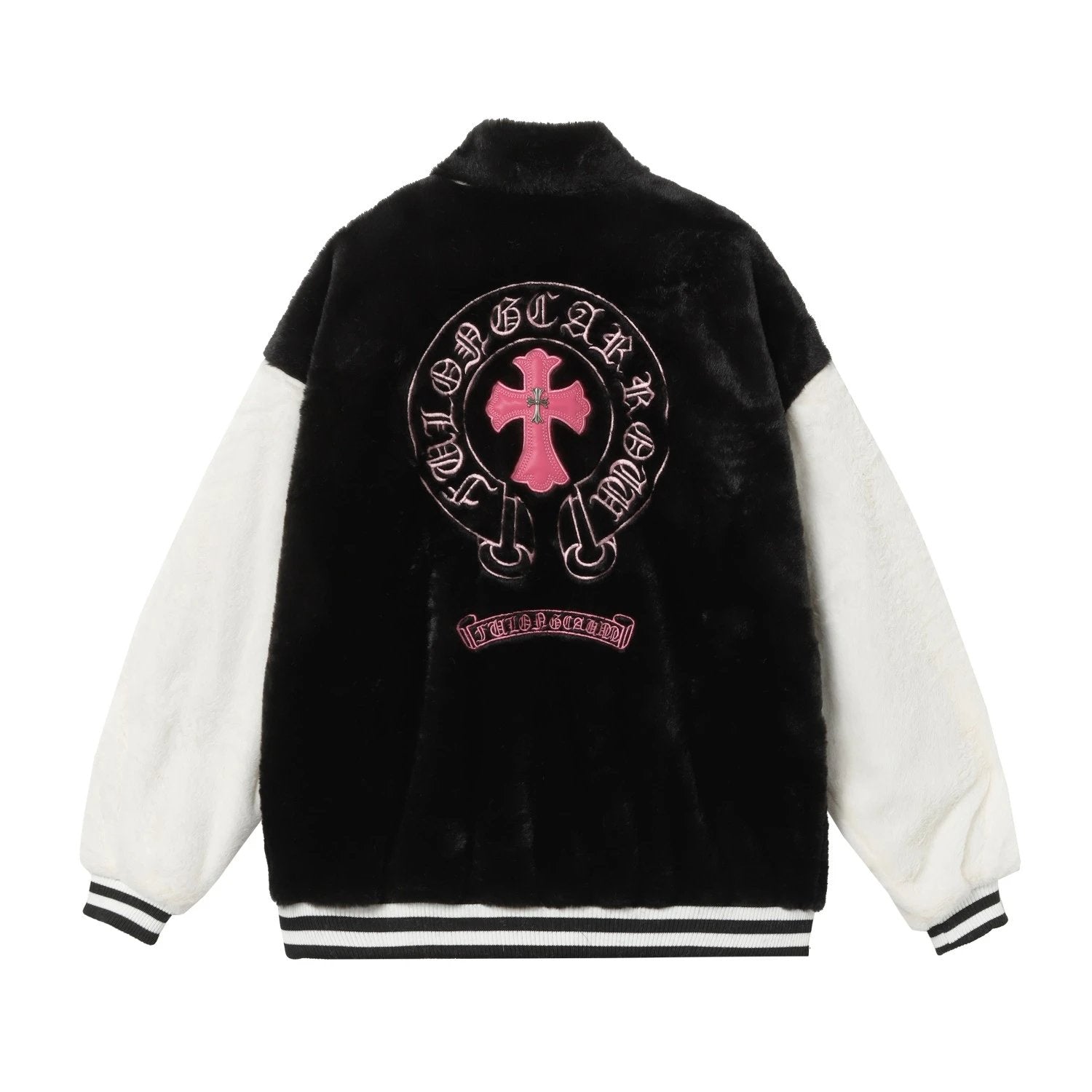 Chrome Hearts Jackets Rabbit and Marten Embroidered Sanskrit Jacket Baseball Coat for Men and Women Winter Warmth