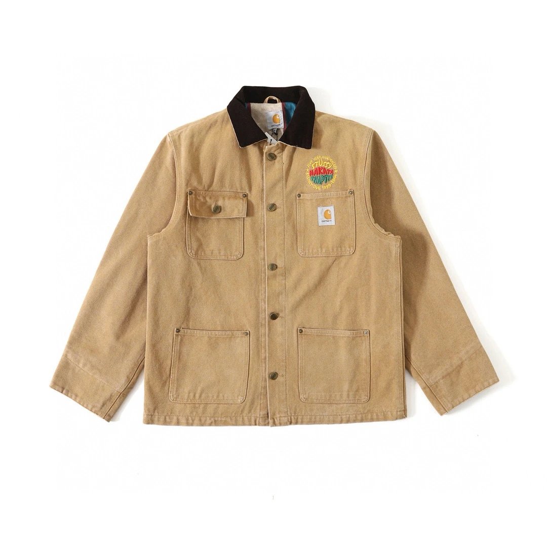 Carhartt Jackets Top Version Joint-Name Japanese Fashion Cargo Jacket Coat Couple Lapel