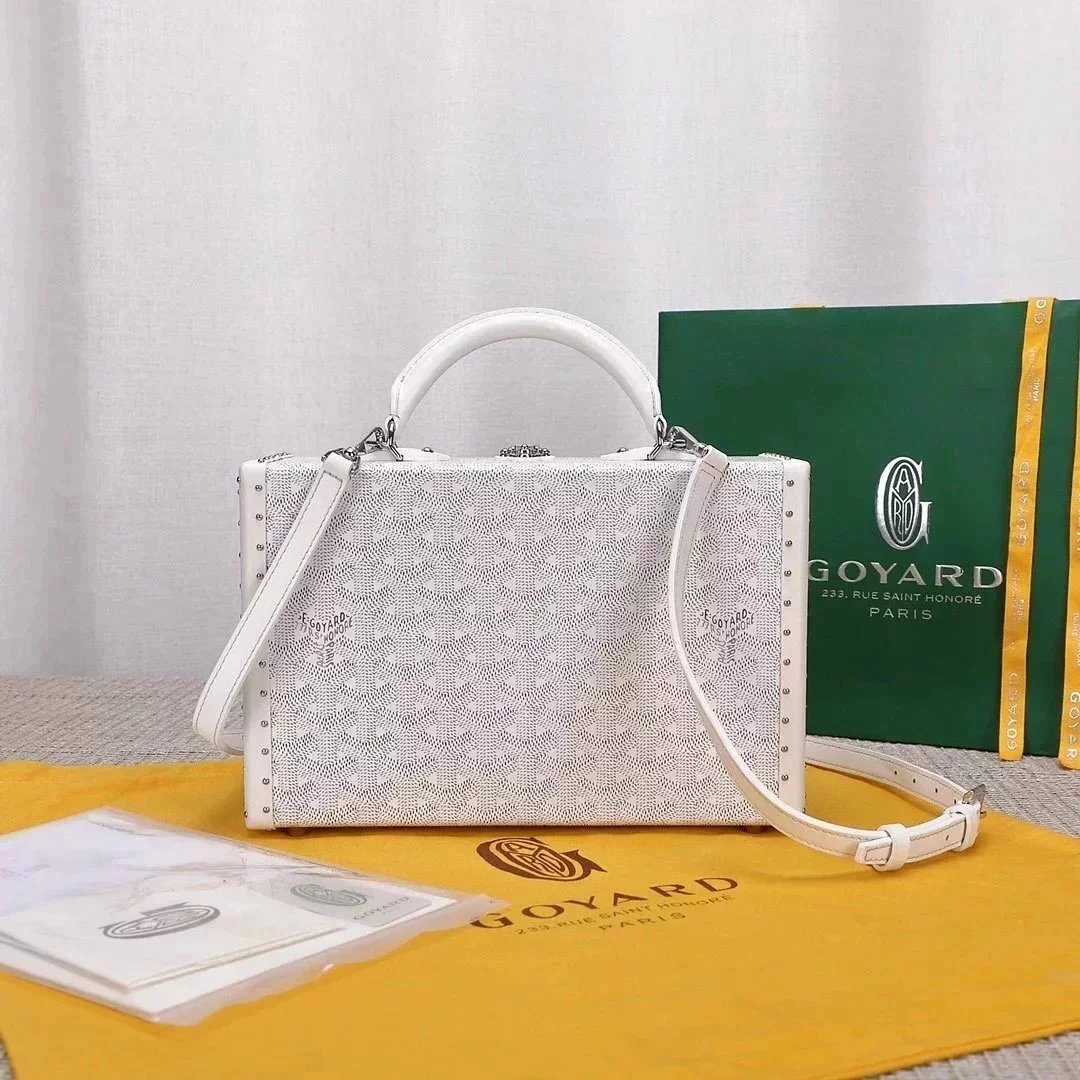 Goyard Bag Top version New Arrival|Beech Made by Artisans gegina Hard Bags Elegant De Box Bag Unisex Shoulder Crossbody Handbag Men's and Women's Bags