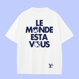 Louis Vuitton LV T-shirt Chest Earth Slogan Print logo round Neck Short Sleeve25ss New pure cotton T Unisex T-Shirt OS Loose Fit Base Shirt Top Half Sleeve T-Shirt