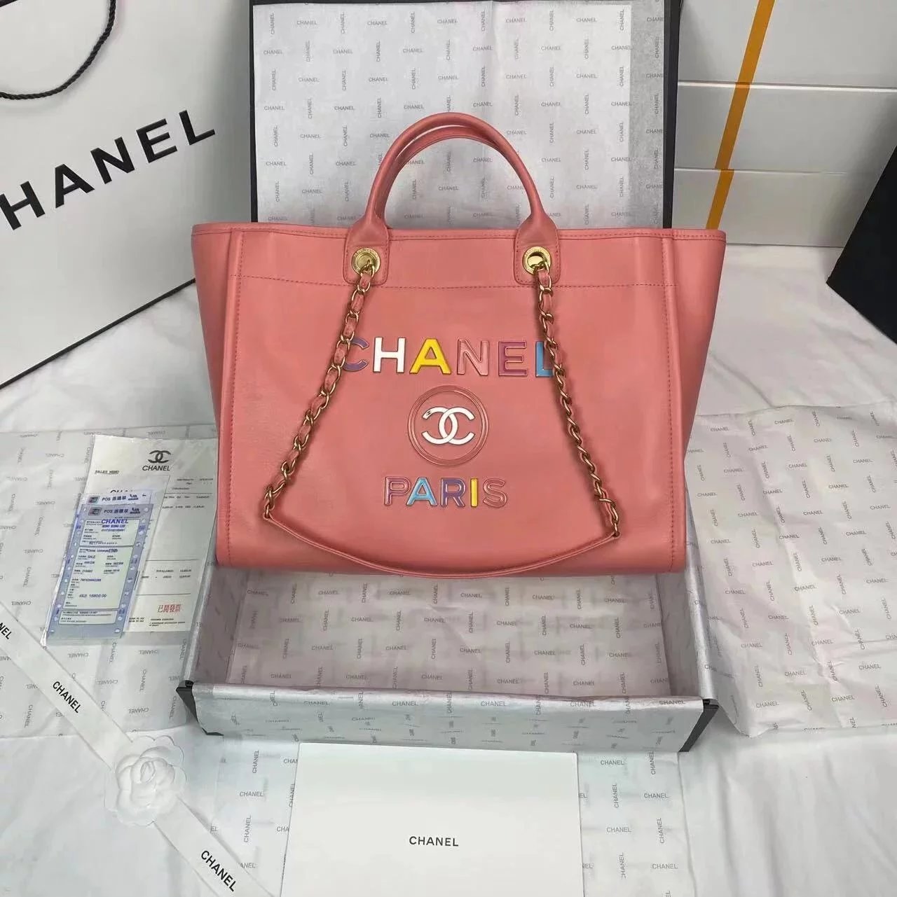 Chanel Women's Bag Top version 【High Version Original Leather】Small2022Spring and Summer New Enamel Color Buckle Calfskin Large Handbag Beach Bag Shopping Bag Mummy Bag Tote Bag Shoulder Bag Messenger Bag Small Women Bag A66941