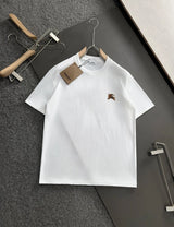 Burberry T-shirt Chest Plaid Embroidery logo round Neck Short Sleeve25ss New Pure Cotton Unisex Style T T-shirt OS Loose Fit Base Shirt Top Half Sleeve T-Shirt