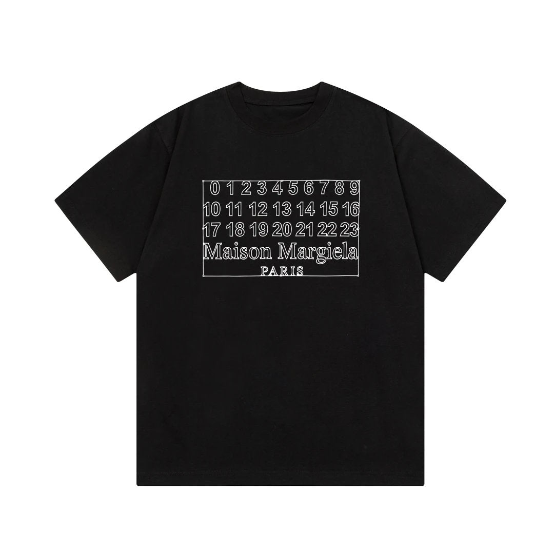 Maison Margiela T-shirt Alphabet Doodle Numbers logo Printed round Neck Short Sleeve25ss New Pure Cotton Unisex Style T T-shirt OS Loose Fit Base Shirt Short Sleeve Top T-Shirt