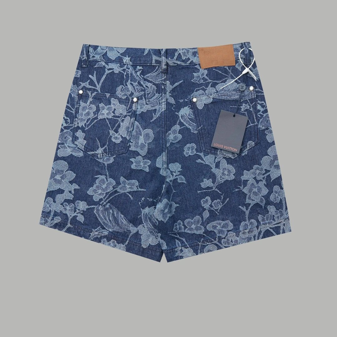 Louis Vuitton LV Shorts Allover Jacquard Embroidery logo Five-point Shorts25ss New Drawstring Casual Summer Pants5Two-in-One Casual Sweatpants for Men and Women, Pure Cotton Joggers