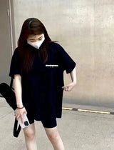 Balenciaga T-shirt Back Cover Print logo round Neck Short Sleeve25ss New pure cotton T Unisex T-Shirt OS Loose Fit Base Shirt Top Half Sleeve T-Shirt