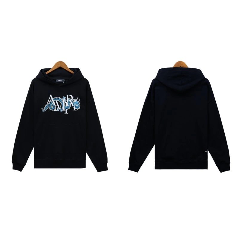 Amiri Hoodie Fashion Brand Sweater Paint-Splashing Style Graffiti Embroidered Hoodie Couple Coat