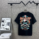 Balmain T-shirt Back Saint Seiya Print logo round Neck Short Sleeve25ss New Pure Cotton Unisex Style T T-shirt OS Loose Fit Base Shirt Top Half Sleeve T-Shirt