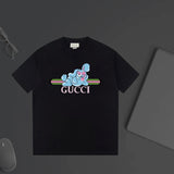 Gucci T-shirt Cartoon Rabbit Print with Chest Letters logo round Neck Short Sleeve25ss New Pure Cotton Unisex Style T T-shirt OS Loose Fit Base Shirt Half Sleeve T-Shirt Top Half Sleeve