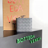 Bottega Veneta Men's Bag Top version 【Premium Original Leather】Calf Skin Small Wallet Men's Hand-Woven Wallet Two-Layer Wallet Men's Weaving Wallet New Calfskin Short Wallet Men's and Women's Wallet