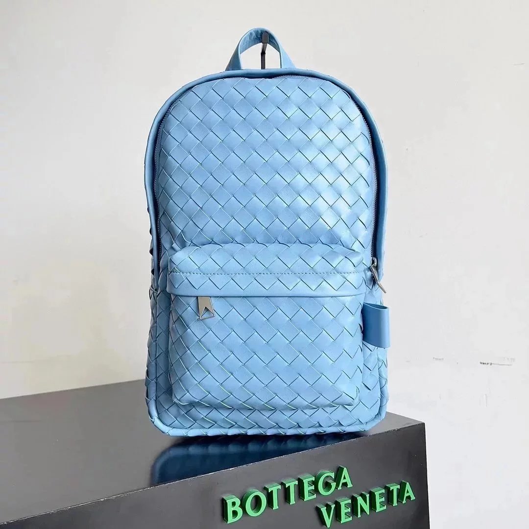 Bottega Veneta Men's Bag Top version 【Original Leather Counter Version】prefall New intrecciato Woven Backpack Men's Bag Casual Backpack Women's Bag Women's Backpack Schoolbag Luggage Bag Large-Capacity Backpack Woven Bag730728