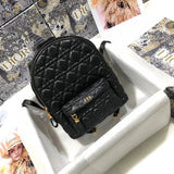 Dior Backpack Top version 【Original Order】Backpack Large and Small Sizes Diamond Quilted Backpack Black Sheep Leather Elaborate Classic Lambskin Plaid Backpack Small Bag