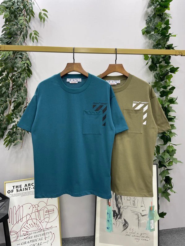 OFF-White T-shirt Top Version Counter Same Style Cotton Short Sleeve T T-shirt Men's and Women's Loose Summer Base Casual Half Sleeve