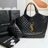 YSL Women's Bag Top version Original Leather Surrogate Shopping Edition2022Popular SAINTLAURENT New ICARE22Spring and Summer New Tote Bag Mummy Bag Mother and Child Bag Shopping Bag Tote Bag Lambskin Material698651