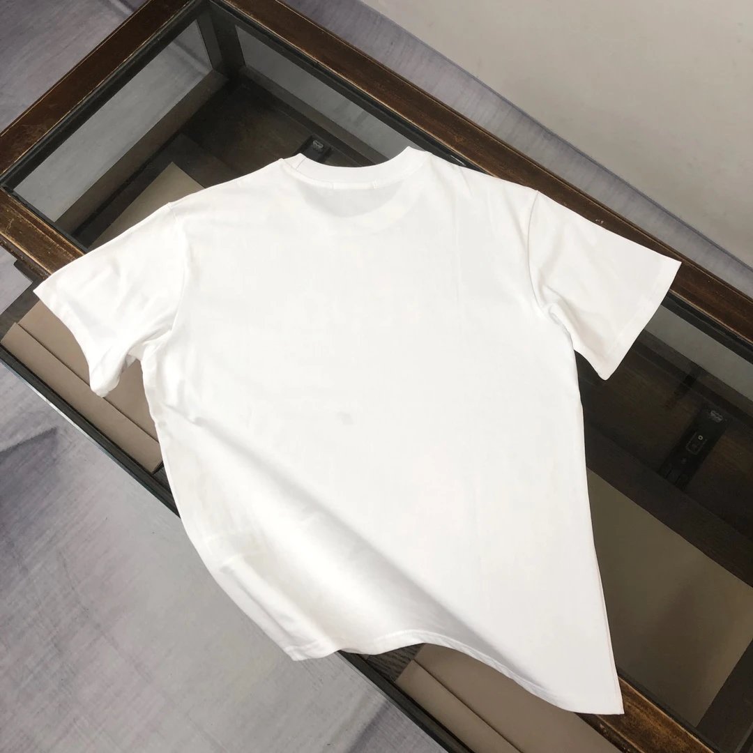 FENDI T-shirt Chest Letter Print logo round Neck Short Sleeve25ss New pure cotton T Unisex T-Shirt OS Loose Fit Base Shirt Top Half Sleeve T-Shirt