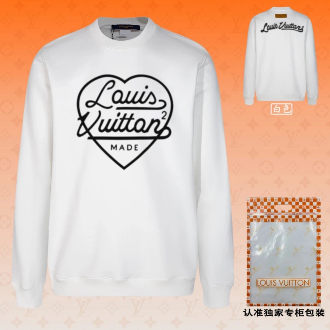 Louis Vuitton LV Hoodie Love logo Runway Style Crewneck Sweatshirt Long Sleeve Base Shirt Jacket Top Fashion Unisex Sports Casual OS Loose Fit Versatile New Autumn Winter Collection