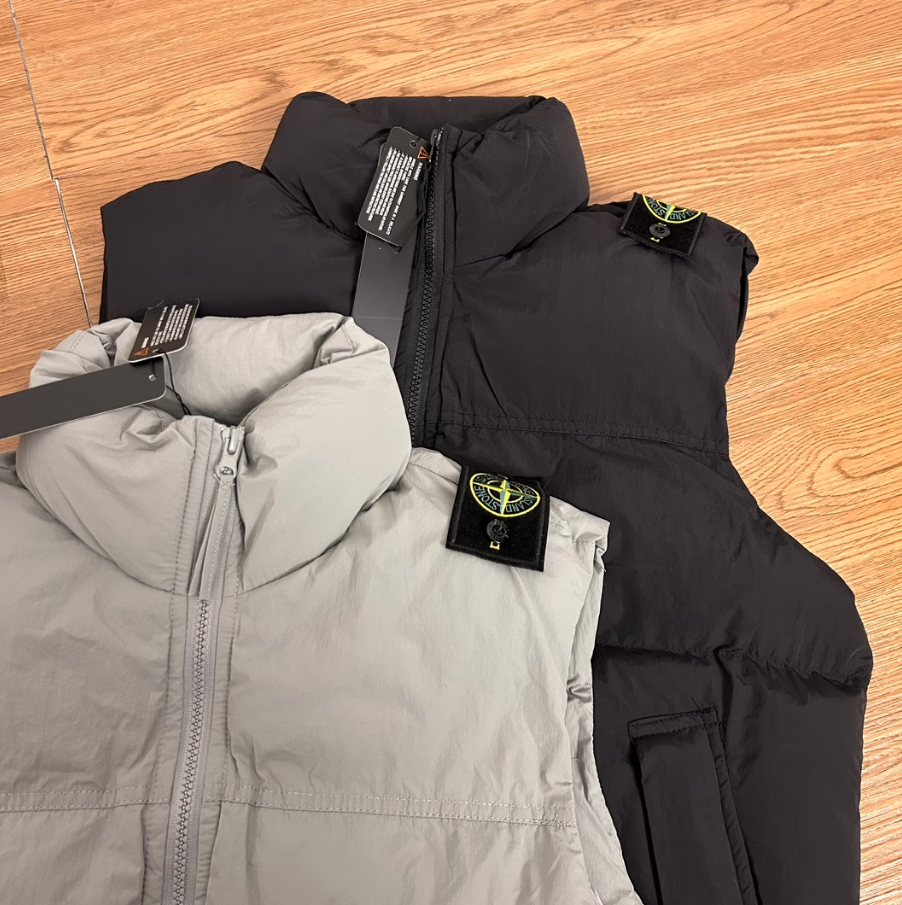 Stone Island Down Jacket/Vest Medal Shoulder Classic Cotton down Jacket Waistcoat Cotton-Padded Coat-CY