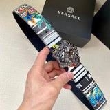 VERSACE Belt Top version Belt Men's Belt Belt Classic Printing Imported from Italy Cowhide Leather Business Casual Fashion Trend