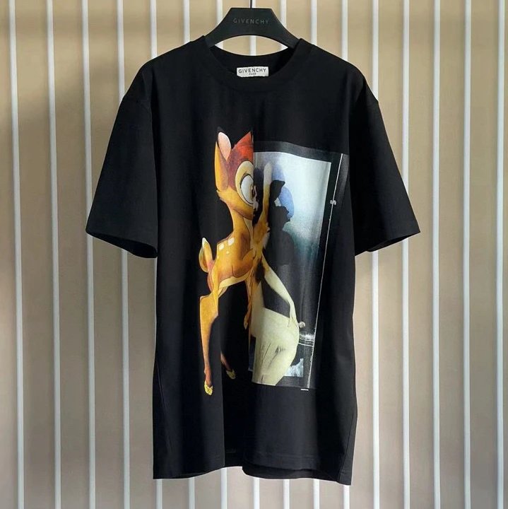 Givenchy T-shirt Top Version Counter Same Collection1Cotton Short Sleeve T T-shirt Men's and Women's Loose Bottoming Shirt2024New Summer