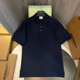 Burberry T-shirt TB Metal Button Decoration logoPOLO Short Sleeve Turn-down Collar Shirt Unisex Summer Loose Fit T Business Commuter Short Sleeve Shirt Plus Size