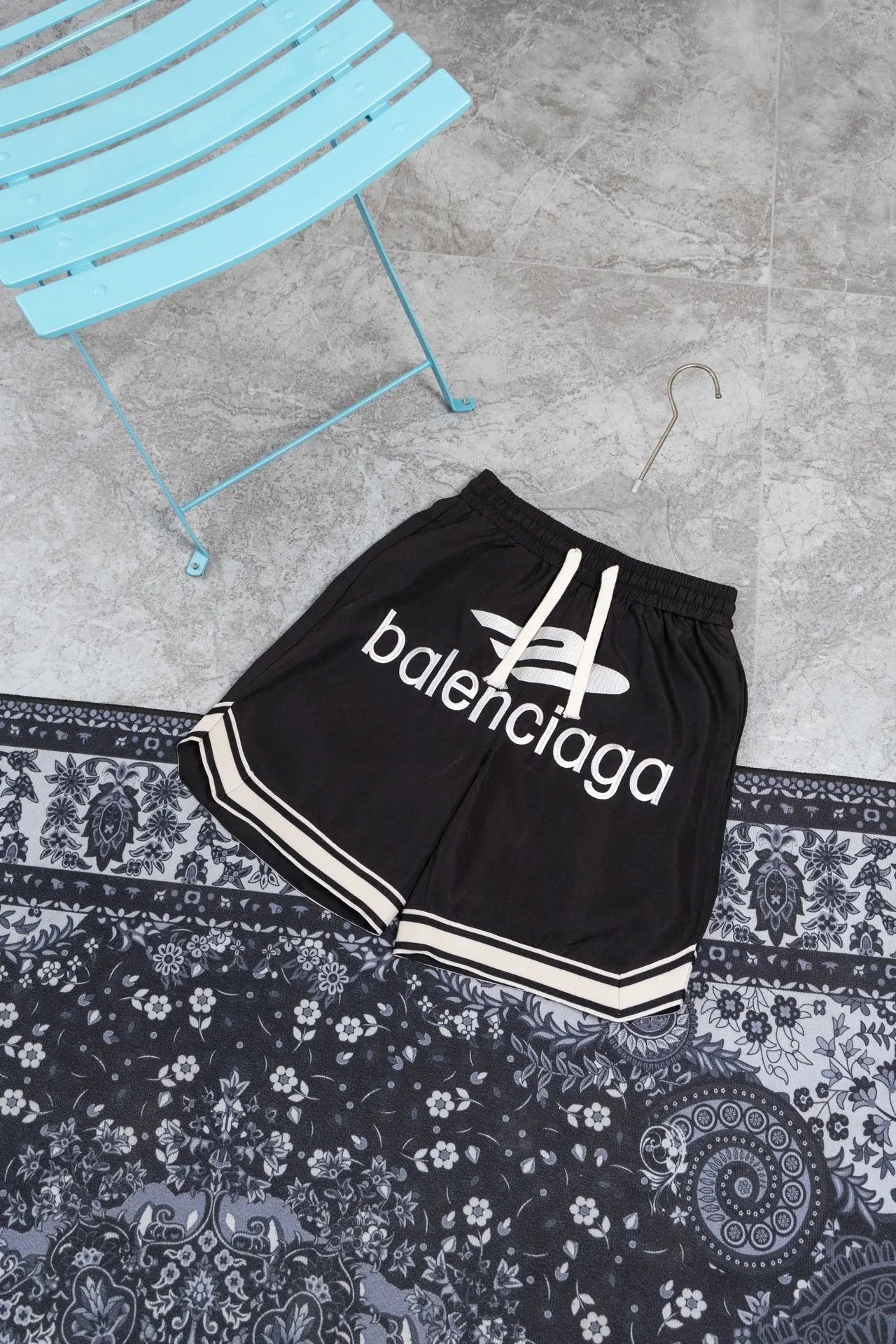 Balenciaga Shorts Large front M Letter Printing logo Five-point Shorts25ss New Drawstring Casual5Two-Piece Casual Sweatpants Summer Pants Unisex Pure Cotton Sweatpants