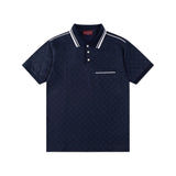 Gucci T-shirt Full Print Double G Dark Pattern Old Flower logo Printing POLO Shirt Lapel Short Sleeve25ss New Unisex Commuter Short Sleeve Summer Loose Fit T Business Shirt Plus Size T-Shirt