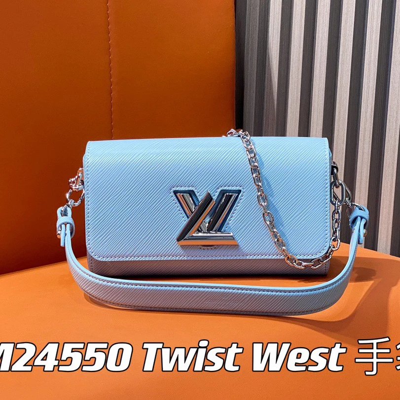 Louis Vuitton LV Women's Bag Top version 【Original Order】M24549M24548M24550M24566TwistWest Water Ripple Cowhide Twisted Bag Underarm Bag Chain Bag Messenger Bag Shoulder Bag Women's Bag