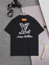 Louis Vuitton LV T-shirt Front and back embroidery logo round Neck Short Sleeve25ss New Pure Cotton Unisex Style T T-shirt Base Shirt Tee Shirt OS Loose design
