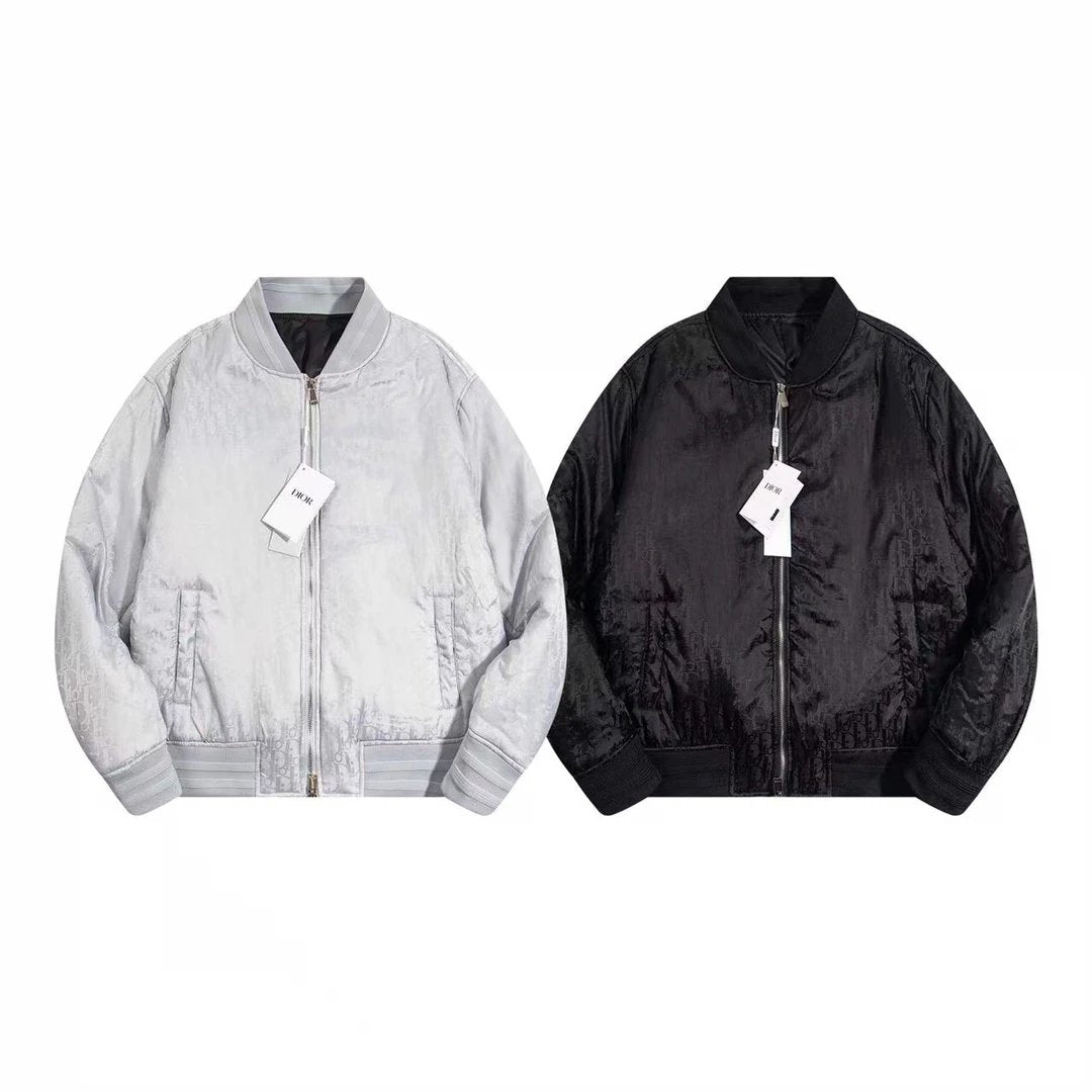 Dior Jackets Pattern Jacquard Cotton Jacket Coat Cotton Padded Jacket Unisex Winter Warm Sports Casual Loose Versatile Jacket