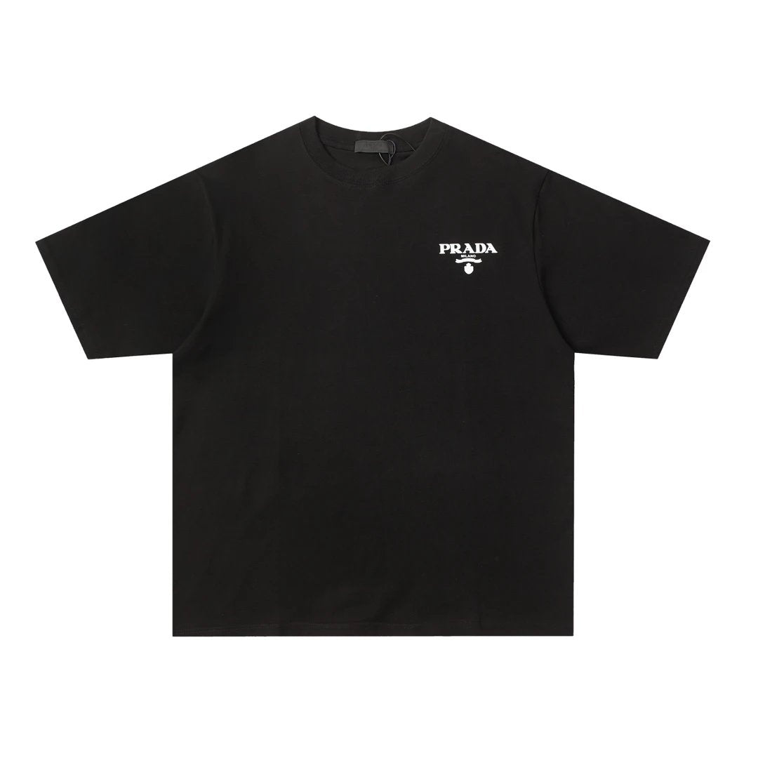 PRADA T-shirt Front Chest Letter Foam Embossed 3D Design LOGO round Neck Short Sleeve25ss New Pure Cotton Unisex Style T T-shirt OS Loose Fit Base Shirt Top Half Sleeve T-Shirt