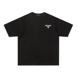 PRADA T-shirt Front Chest Letter Foam Embossed 3D Design LOGO round Neck Short Sleeve25ss New Pure Cotton Unisex Style T T-shirt OS Loose Fit Base Shirt Top Half Sleeve T-Shirt