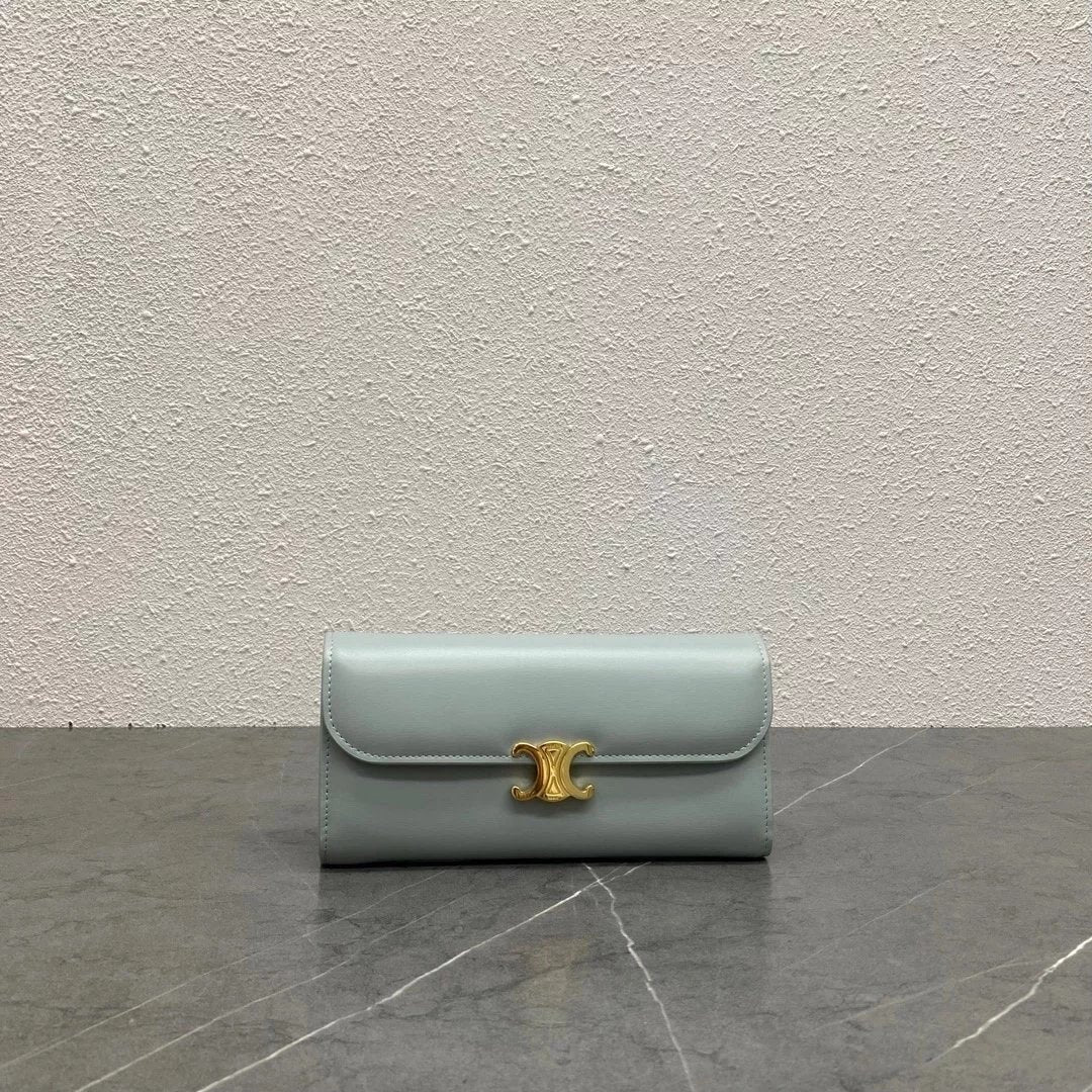 Celine Wallet Top version 【Super Original Leather】Counter Synchronous Arc De Triomphe Wallet Long Wallet Women's Handbag Clutch Purse Cowhide Leather Wallet