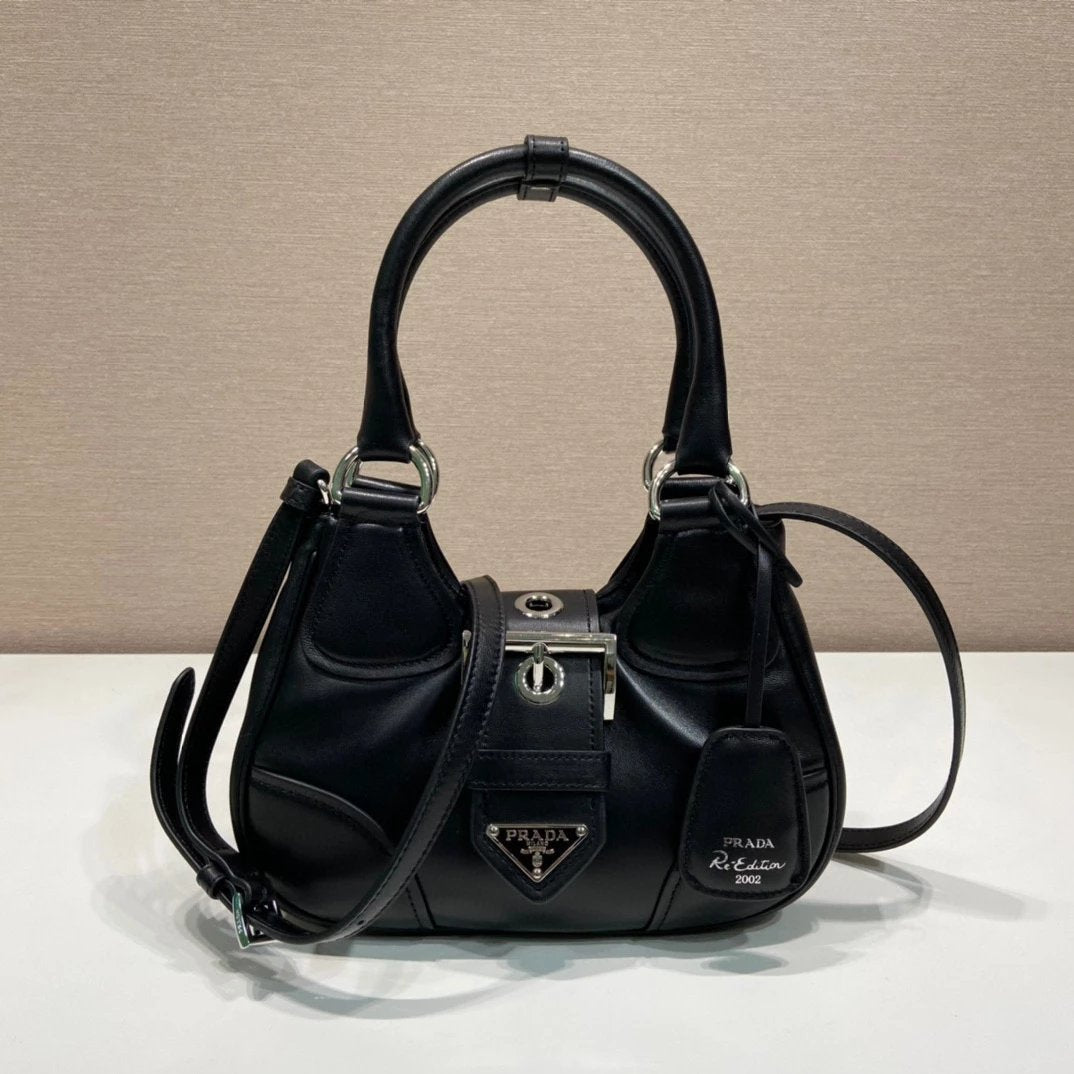 PRADA Bag Top version Latest Version Moon Full Lambskin Handbag100cm Removable Adjustable Leather Long Shoulder Strap Crossbody Bag Shoulder Bag Underarm Bag Handbag Women's Bag1BA3812002