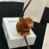 LOEWE Women's Bag Top version 【New pendant】Hanging Ornament Pendant Felt and Cow Leather Jarre Aero Bull Puppy Hanging Ornament/Pendant Panda Ornaments Elephant Pendant Full Series Small Animal Ornaments