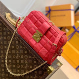 Louis Vuitton LV Women's Bag 【Original Order】TROCA Small Size Medium Handbag M59114Black m59115Blue m59118Peach pink m59111Apricot trocadéro Camera Bag2021New Shoulder Messenger Bag Women's Twist Lock Bag S-lock Lock Rivet Plaid Bag Chain Bag Shoulder Bag