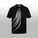 LOEWE T-shirt Feather Print on the Chest logo round Neck Short Sleeve25ss New pure cotton T Unisex T-Shirt OS Loose Fit Base Shirt Top Half Sleeve T-Shirt