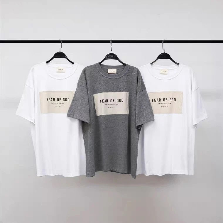 ESSENTIALS T-shirt Top Version Season 6 Main Line Chest Patch Short Sleeve T T-shirt TEE Men and Women Couple High Street Style