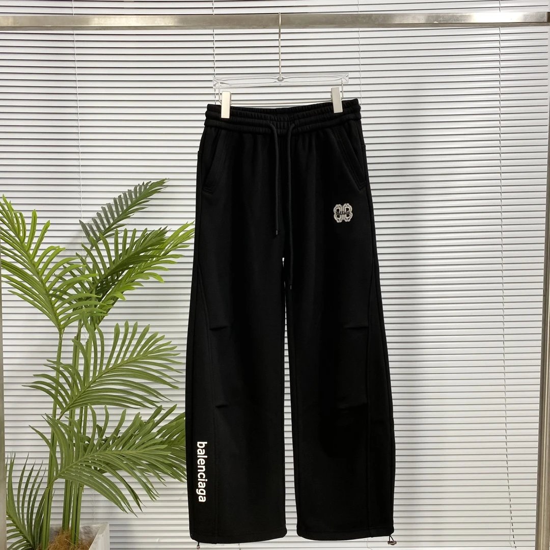 Balenciaga Sweatpants Straight Leg Sweatpants Sports Pants Autumn Unisex Long Pants Drawstring Winter Loose Plus Size Casual Pants High Waist