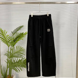 Balenciaga Sweatpants Straight Leg Sweatpants Sports Pants Autumn Unisex Long Pants Drawstring Winter Loose Plus Size Casual Pants High Waist
