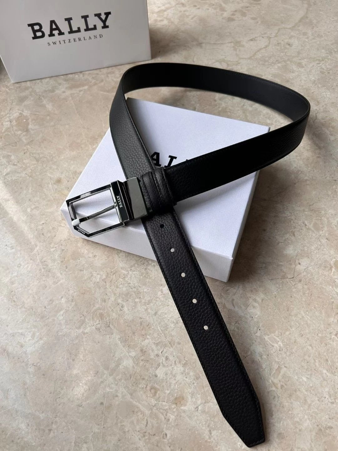 Bally Belt Top version Original Single Belt Counter New Men's Double-Sided Casual Business Belt Wide3.4cm Double-Sided Head Layer Cowhide Belt First Layer Cow Leather Belt Men and Women Business Casual Belt Belt Men's Leather Belt
