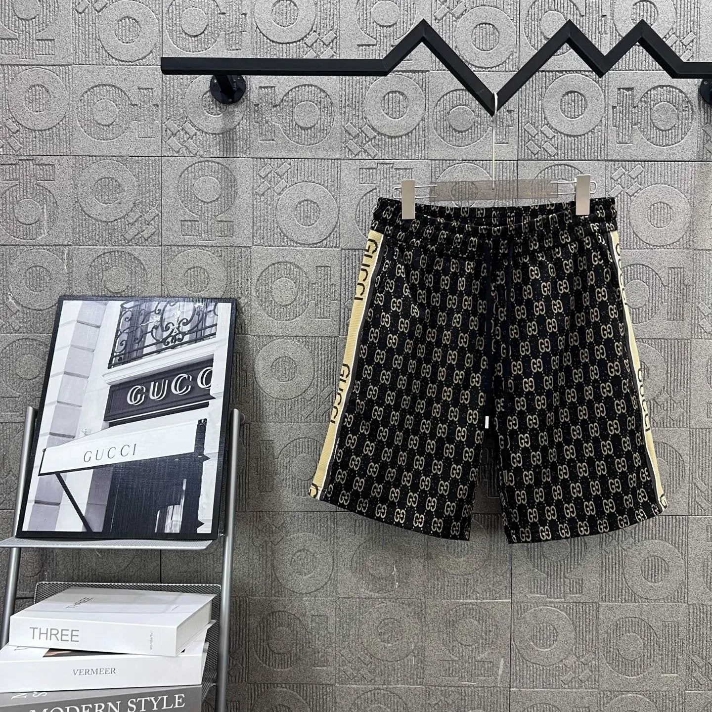 Gucci Shorts Full Print Double G Vintage Floral Print logo Five-point Shorts25ss New Drawstring Casual5Two-Piece Casual Sweatpants Summer Pants Unisex Pure Cotton Sweatpants