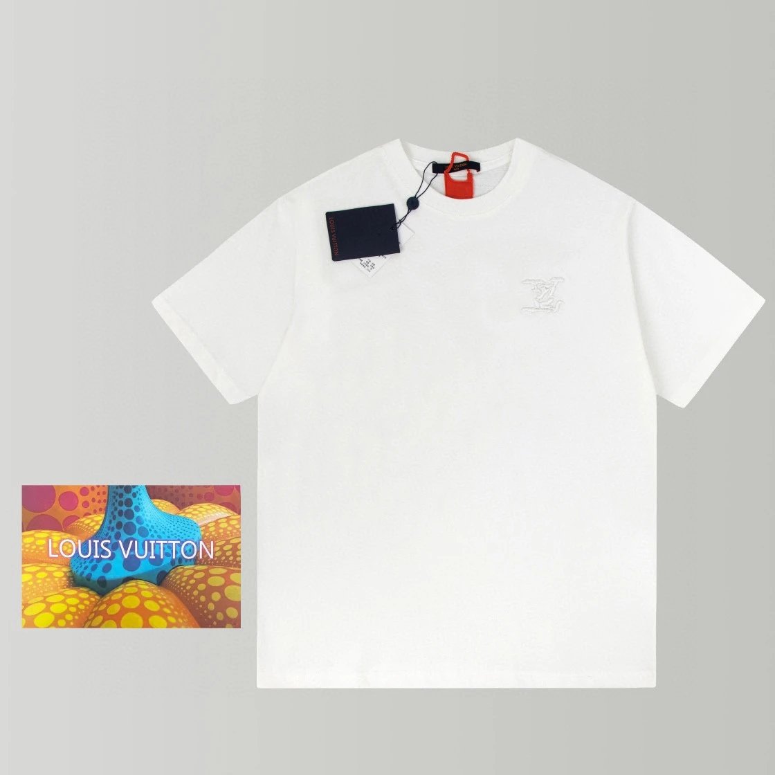 Louis Vuitton LV T-shirt Chest Letter Embroidery logo round Neck Short Sleeve25ss New Pure Cotton Unisex Style T Casual T-Shirt Base Layer Shirt OS Loose Fit Half Sleeve Top Plus Size